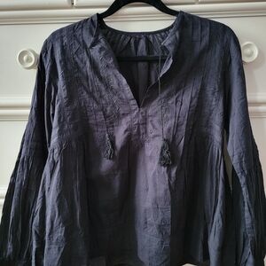 Ulla Johnson Elegant Lightweight Cotton Black Women's Top